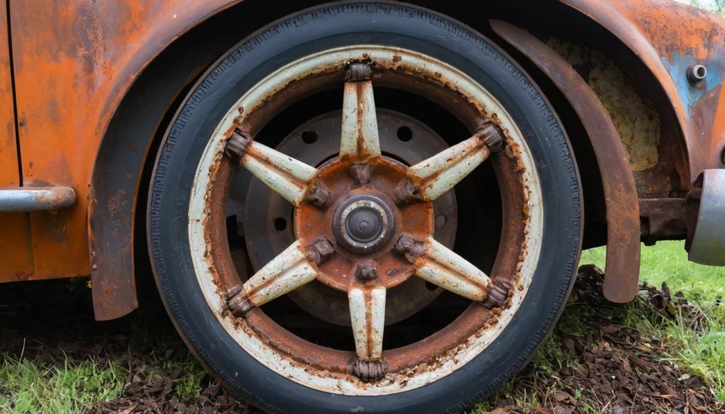 Visible Corrosion or Rust on the Wheel